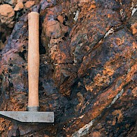Sulfide rich veins at the Scottie Gold Mine